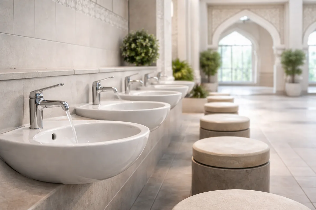 Comment les lavabos d'ablutions en céramique antibactérienne améliorent l'expérience de Wudu dans les mosquées
